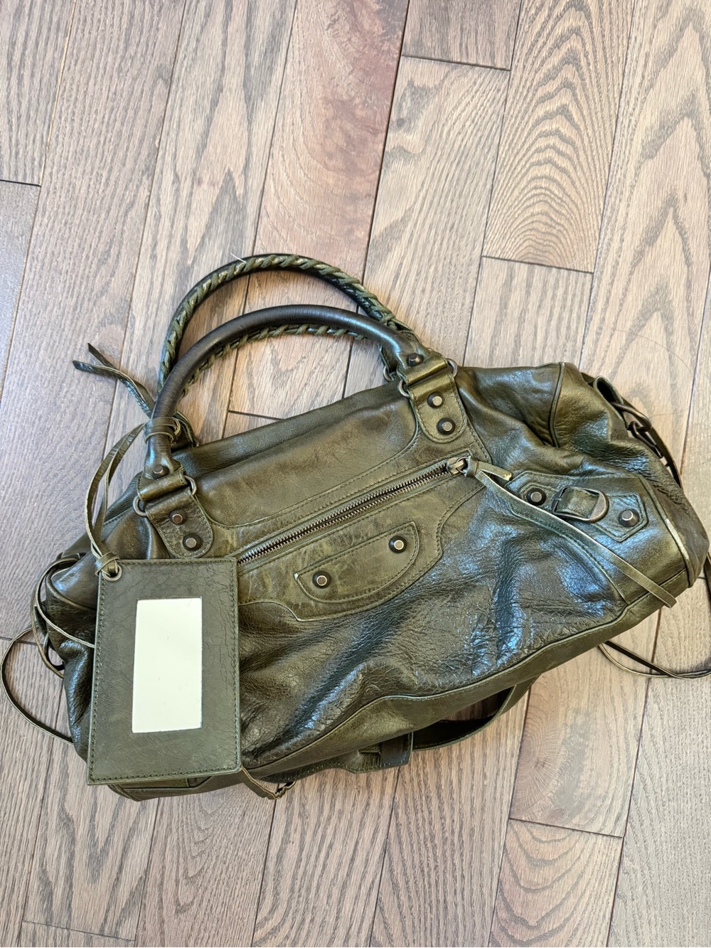 Balenciaga Twiggy City Bag in Olive Green